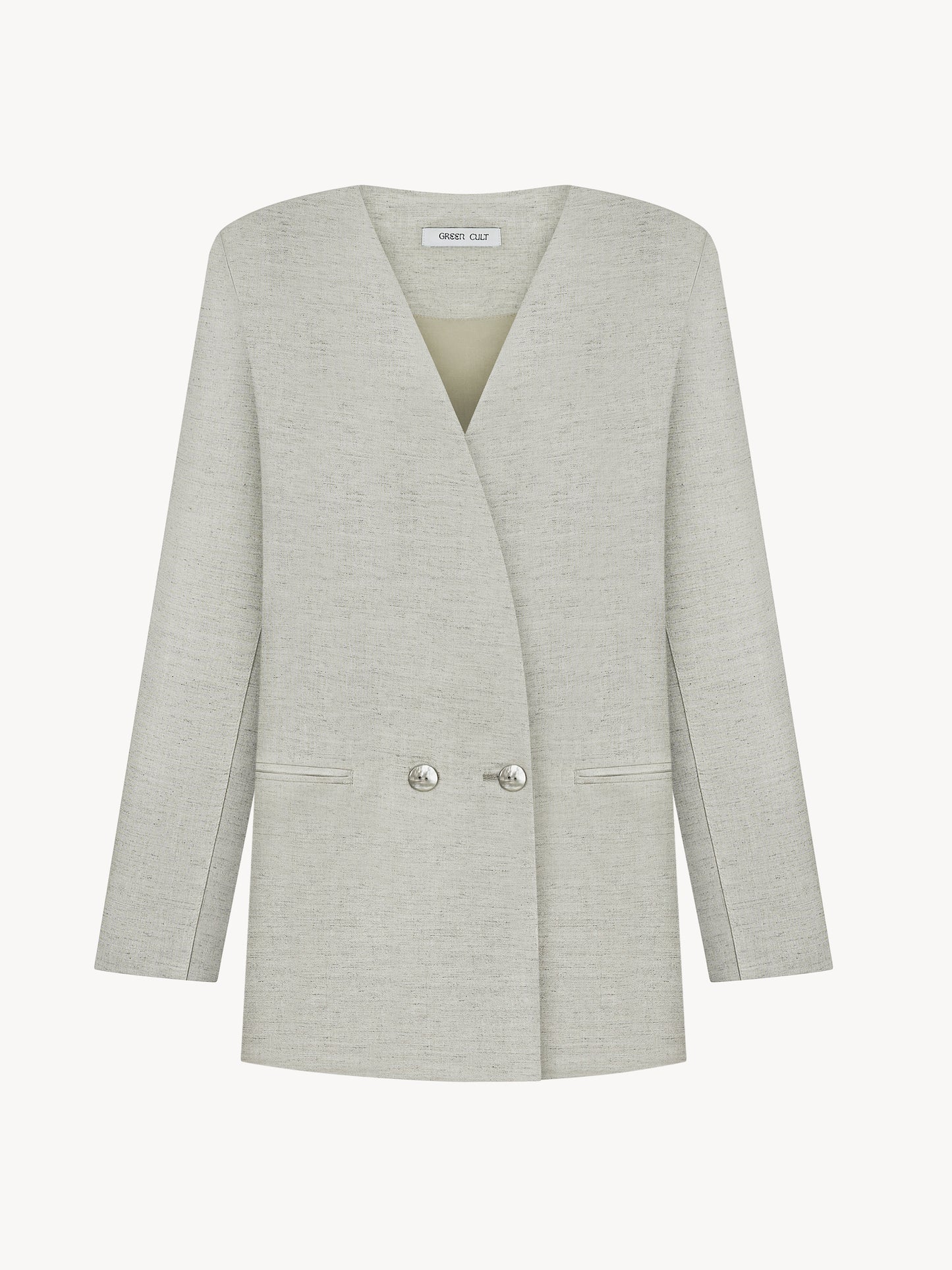 Hemp blazer with belt