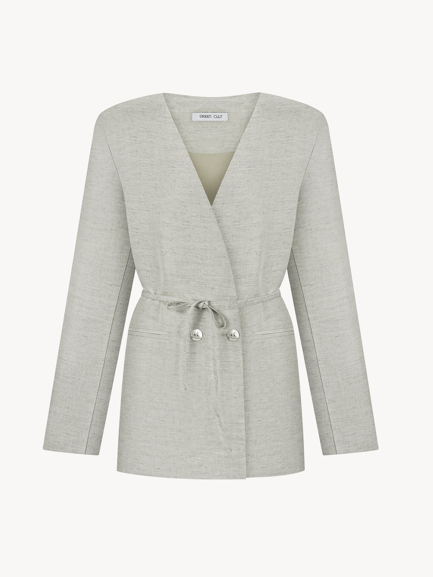 Hemp blazer with belt