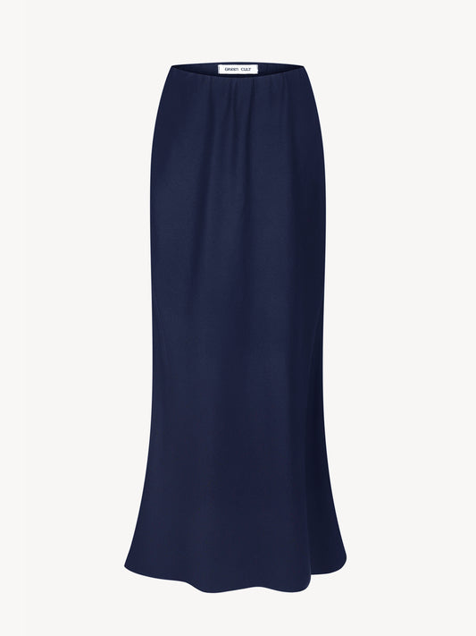 A navy blue eucalyptus skirt