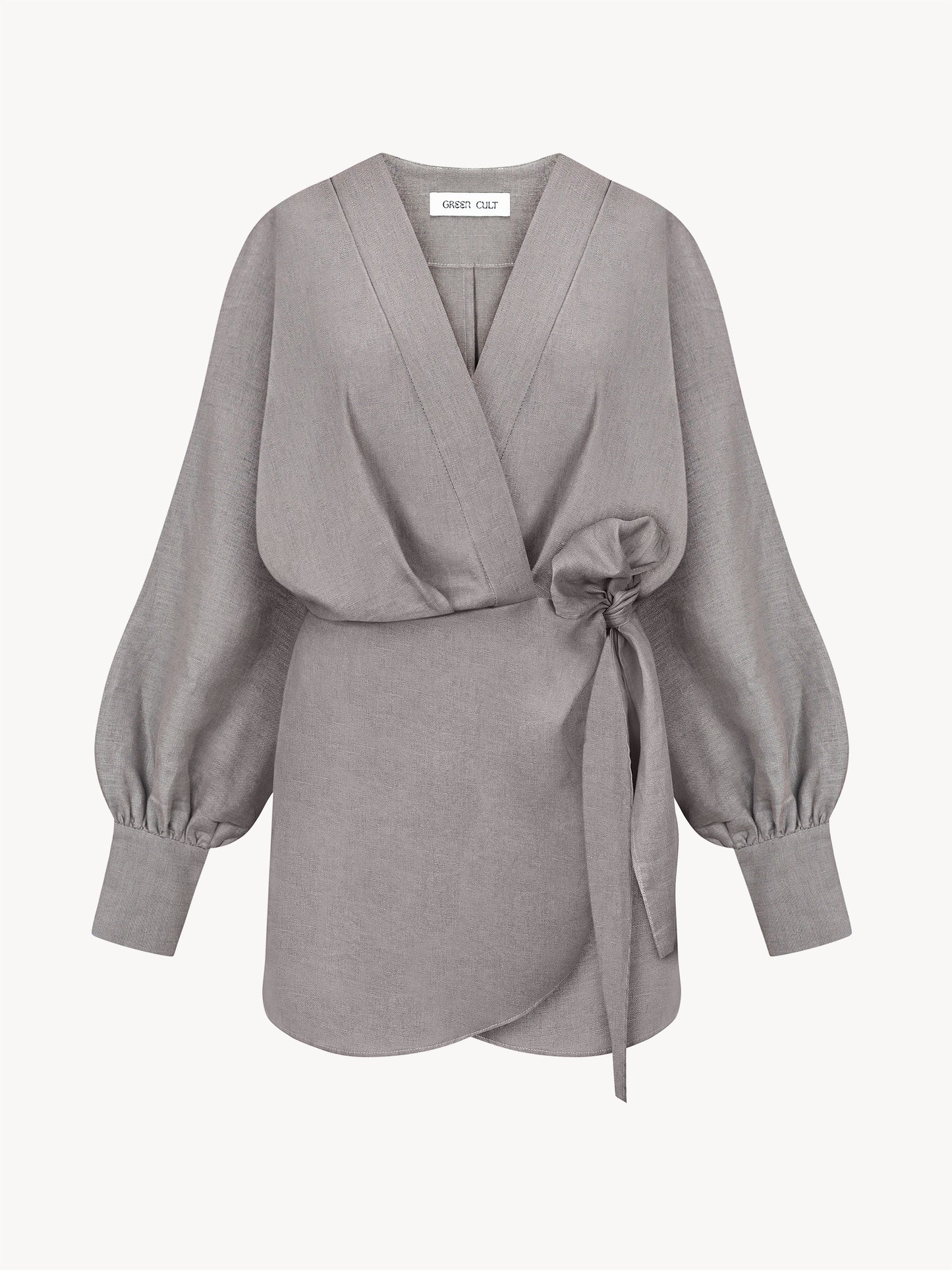 Wrap dress in grey from linen