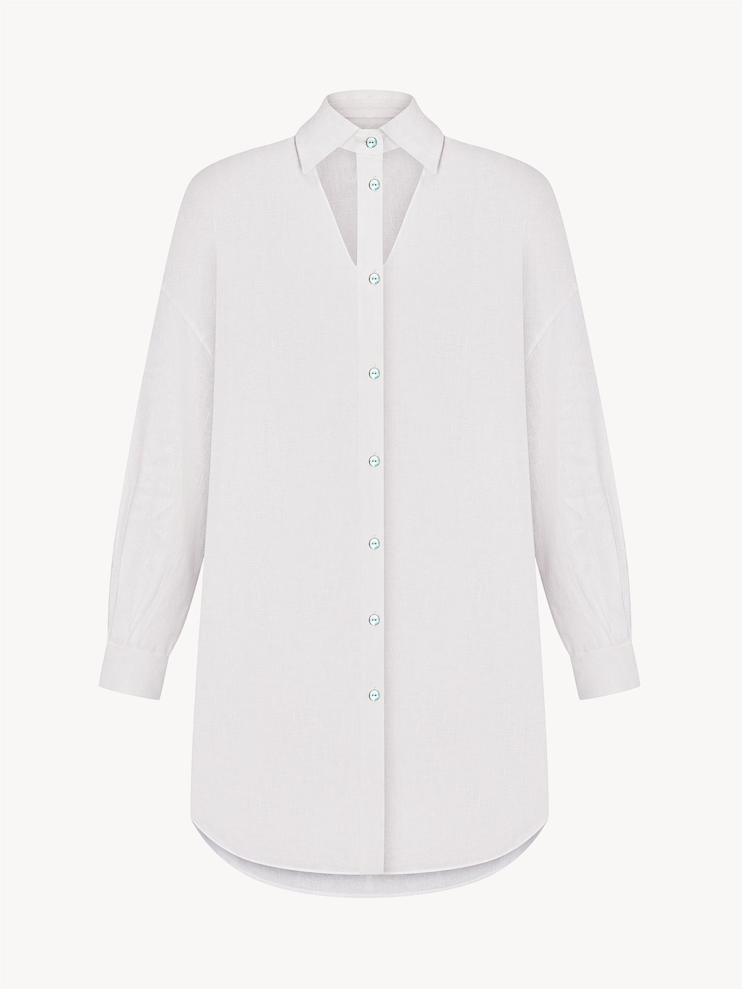 Shirt dress in white from linen