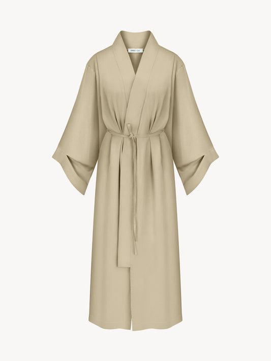 Eucalyptus kiss long kimono in beige