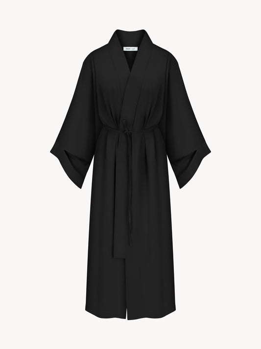 Eucalyptus kiss long kimono in black