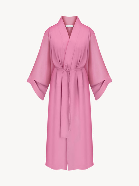 Eucalyptus kiss long kimono in pink