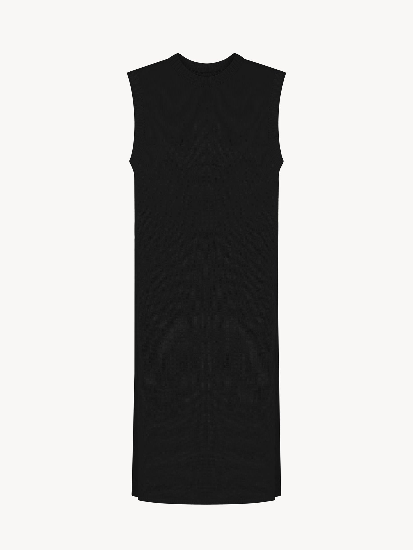 Organic cotton knitted tunic in black