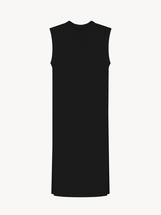 Organic cotton knitted tunic in black