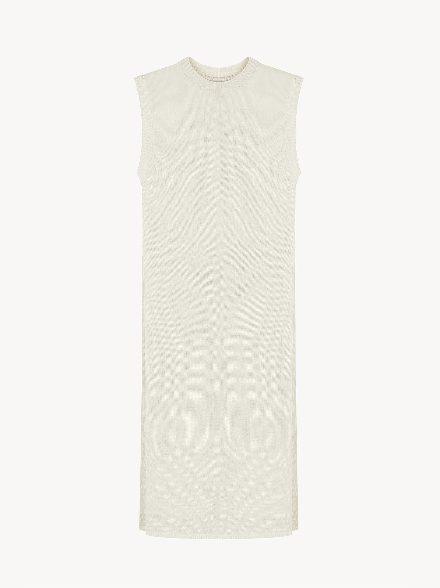 Organic cotton knitted tunic in white