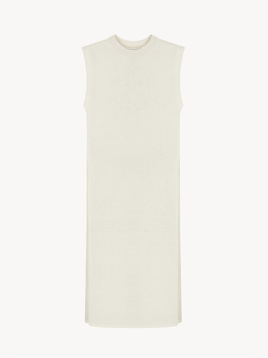 Organic cotton knitted tunic in white