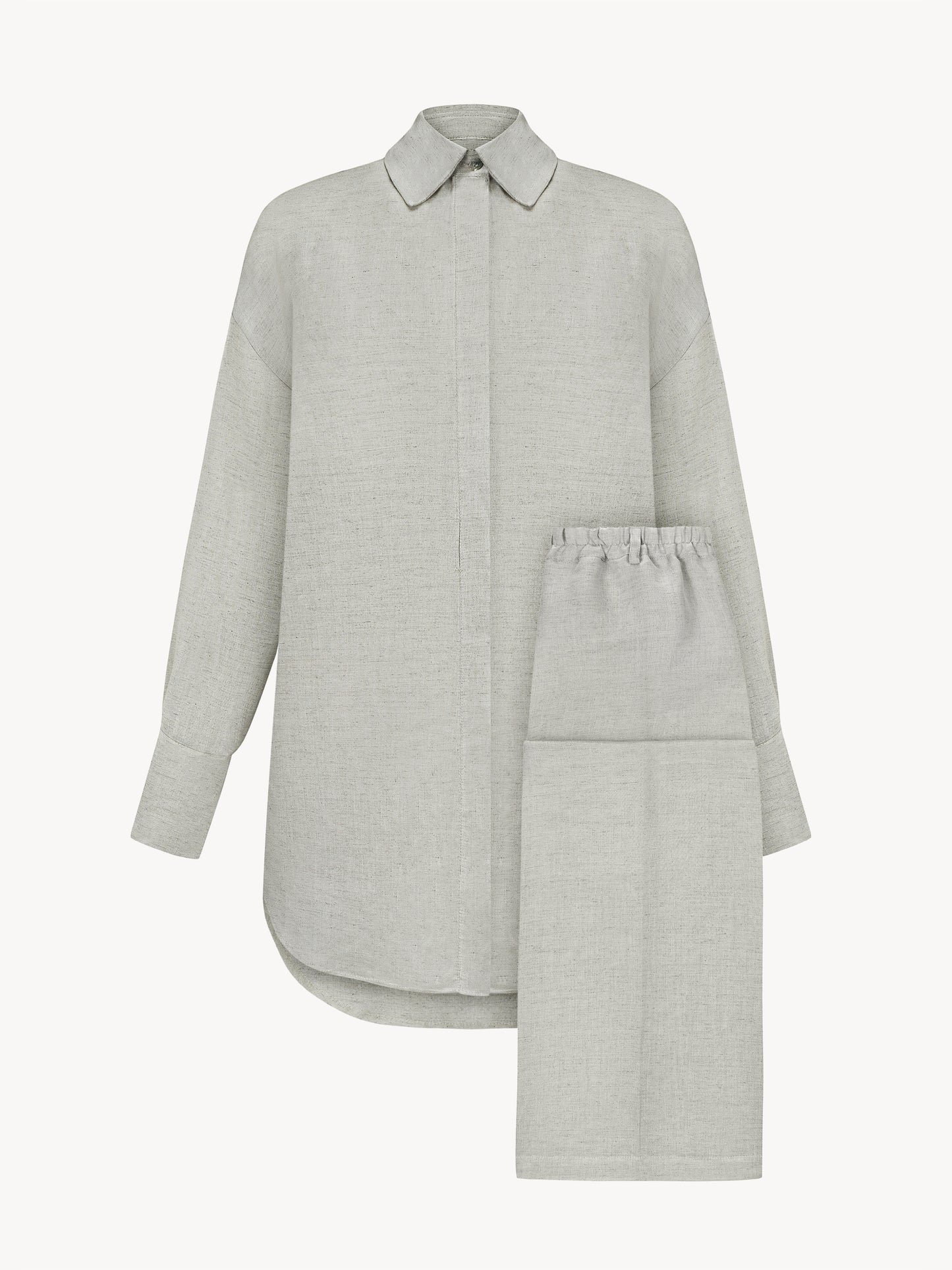 Suit with palazzo pants in natural beige from hemp