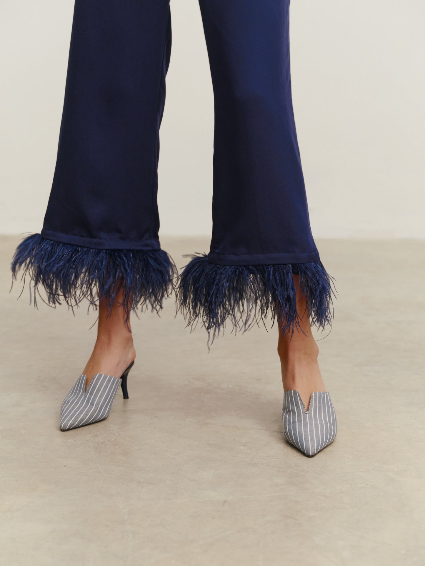 Eucalyptus kimono suit with removable feathers