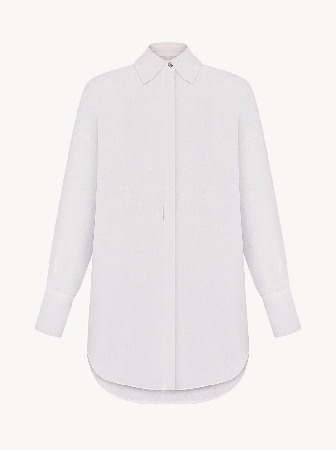 Linen shirt with an accent hidden slit