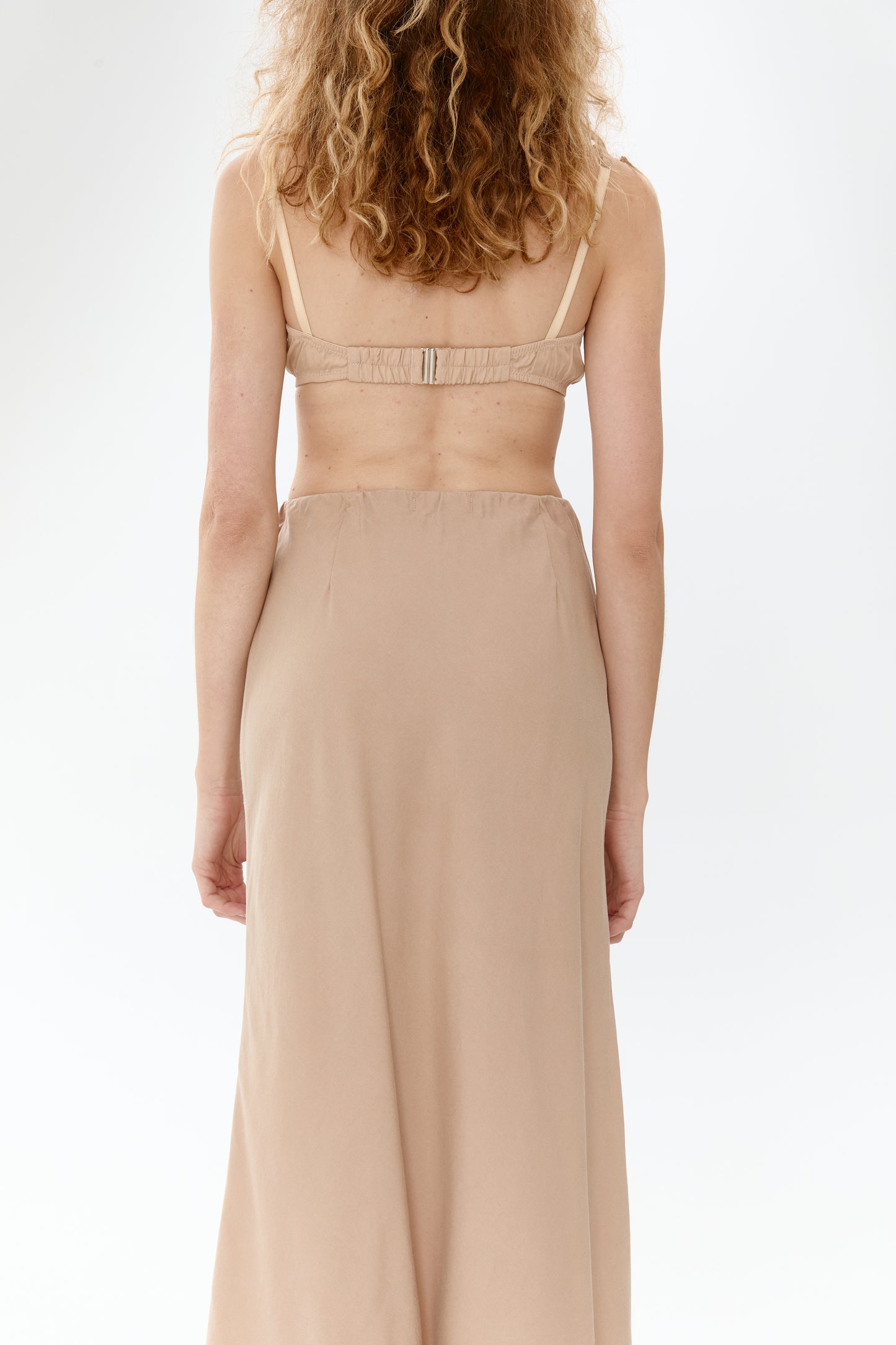 A beige eucalyptus skirt