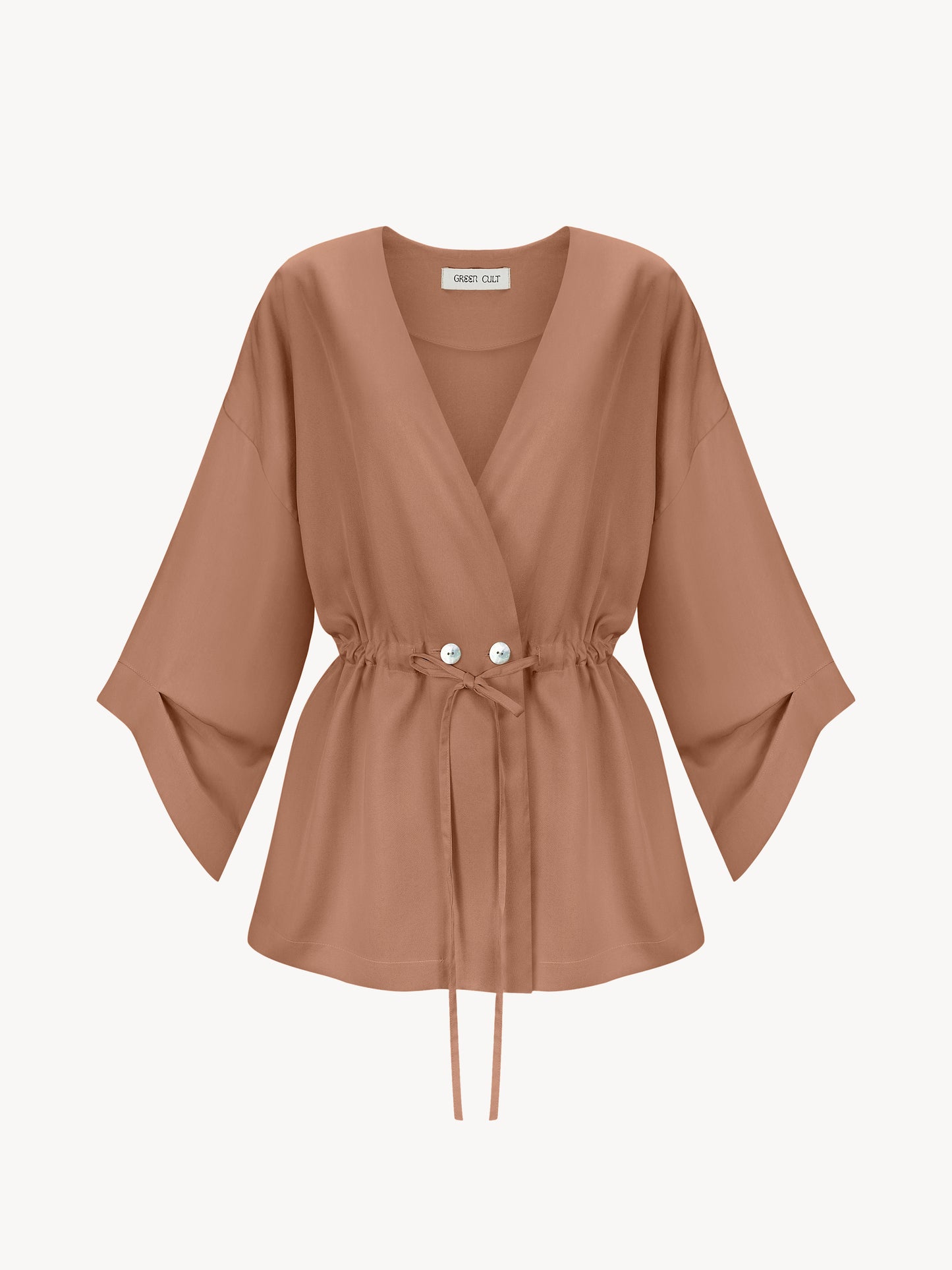 An eucalyptus kimono in a pink color