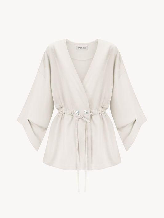 AYA EUCALYPTUS KIMONO IN PALE CELERY