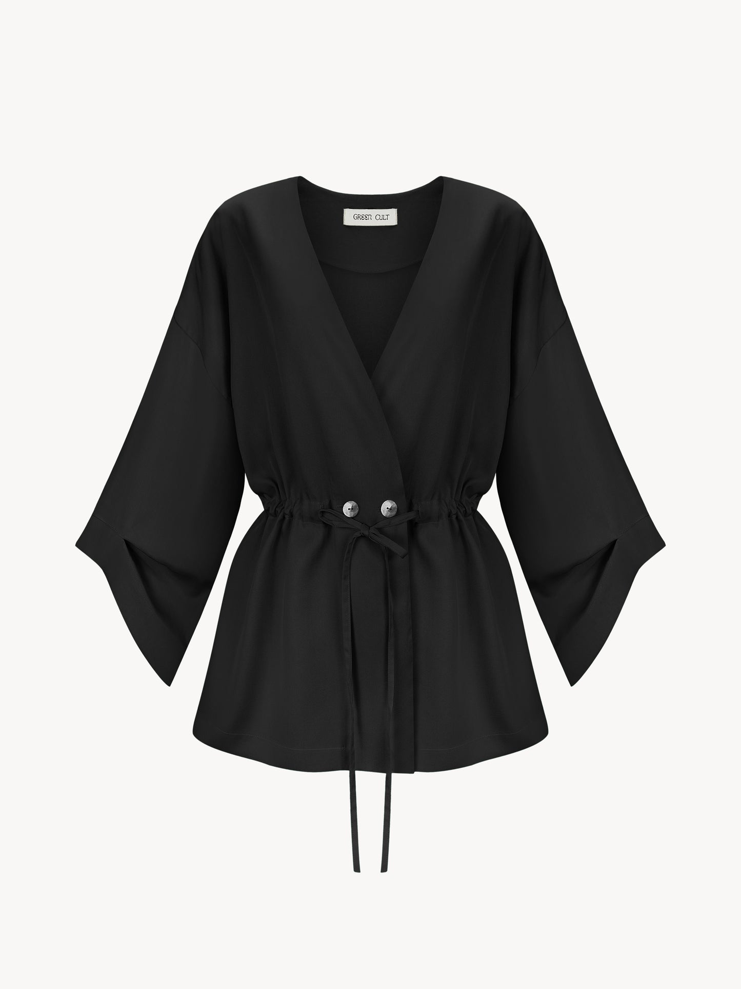 AYA EUCALYPTUS KIMONO IN BLACK