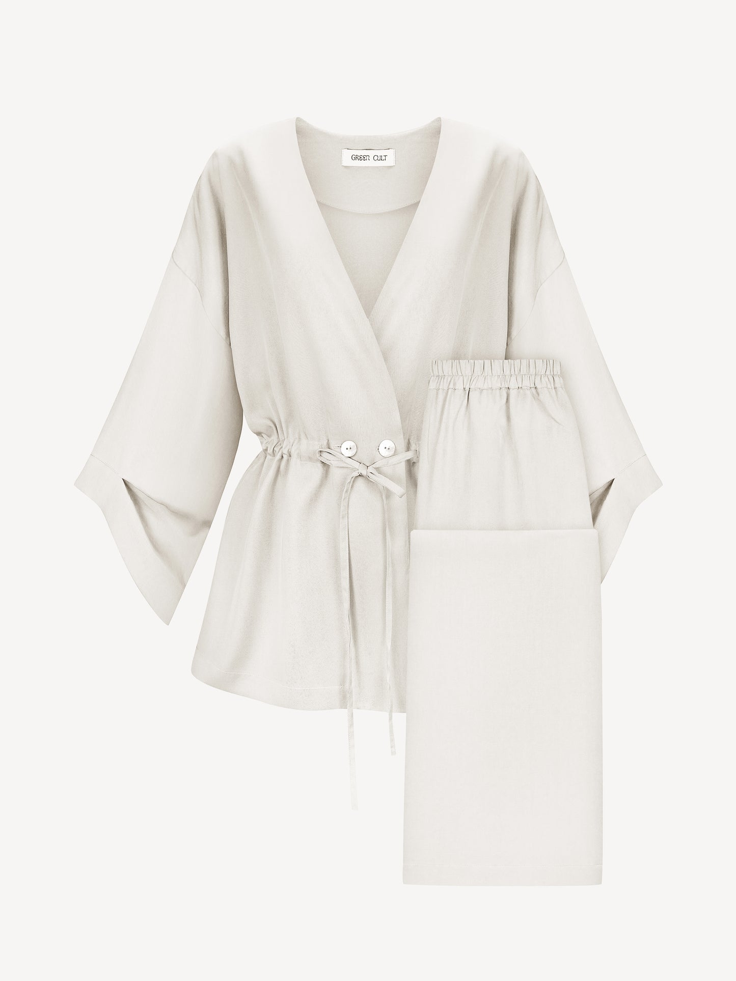 AYA EUCALYPTUS SET WITH PANTS IN PALE CELERY