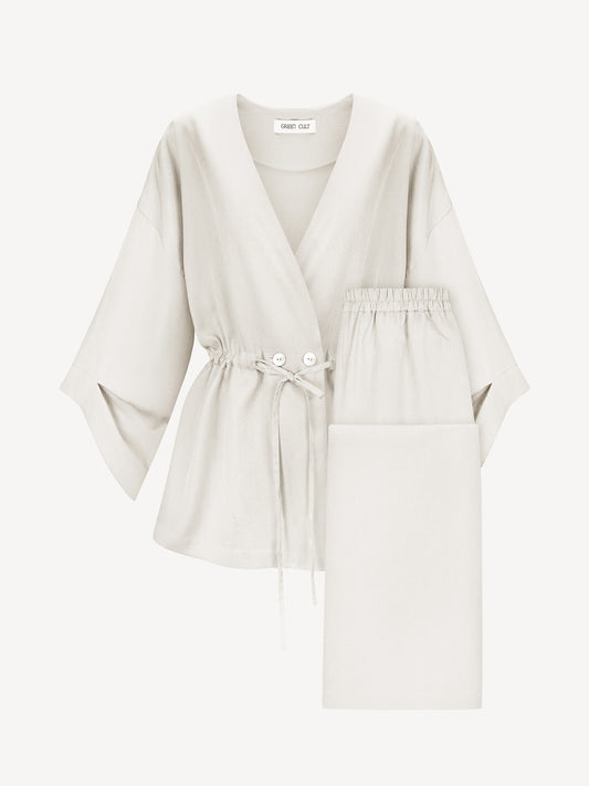 AYA EUCALYPTUS SET WITH PANTS IN PALE CELERY