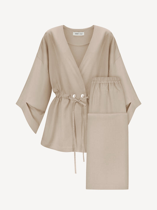 AYA EUCALYPTUS SET WITH PANTS IN NUDE