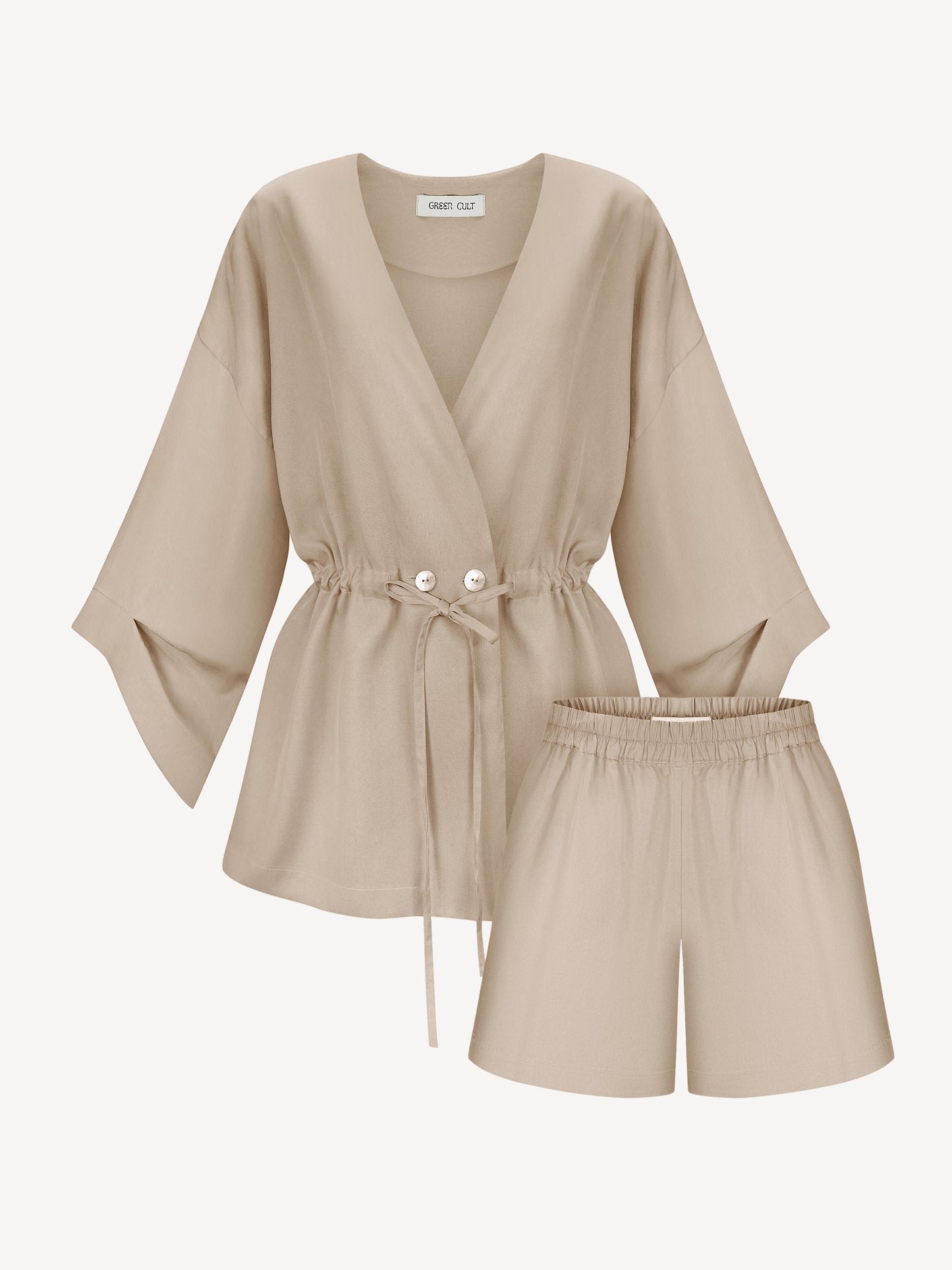 AYA EUCALYPTUS SET WITH SHORTS IN NUDE