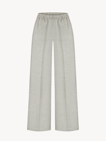 Natural beige hemp palazzo pants