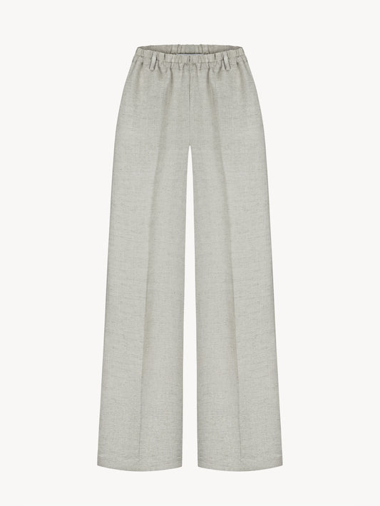 Natural beige hemp palazzo pants