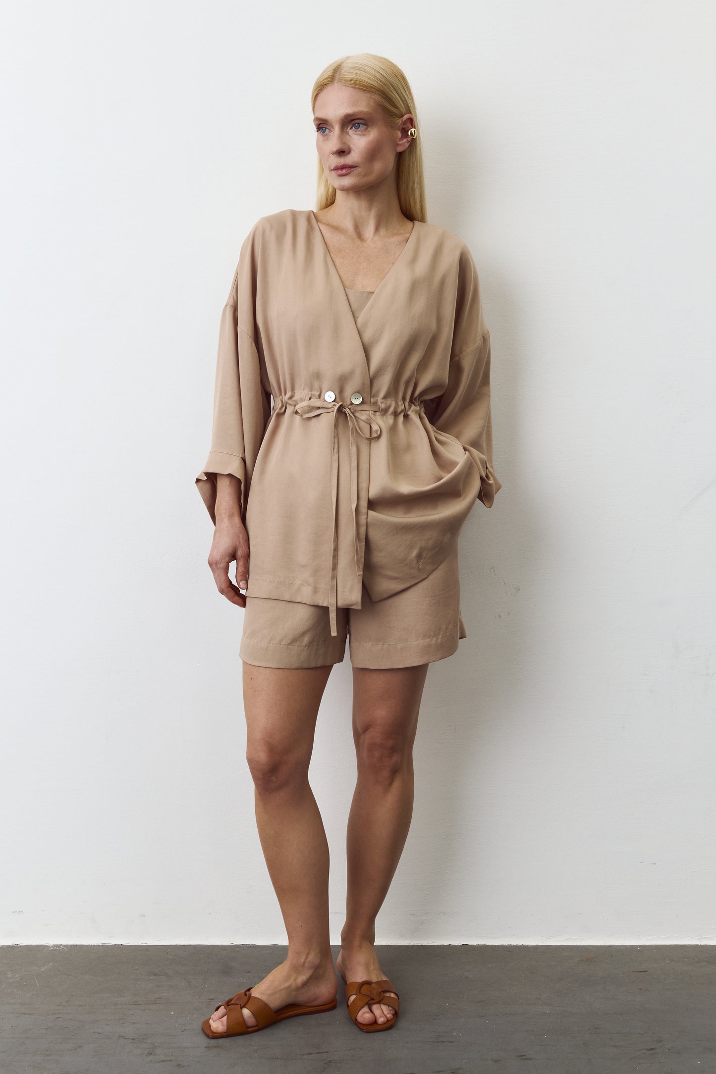AYA EUCALYPTUS SET WITH SHORTS IN NUDE