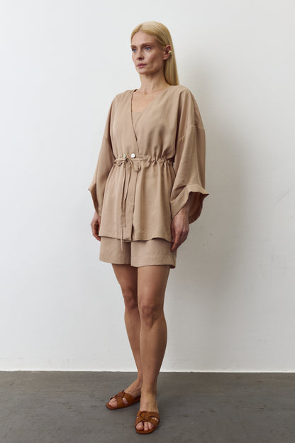 AYA EUCALYPTUS SET WITH SHORTS IN NUDE