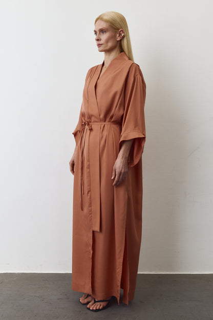 NOA EUCALYPTUS MAXI KIMONO IN TERRACOTA