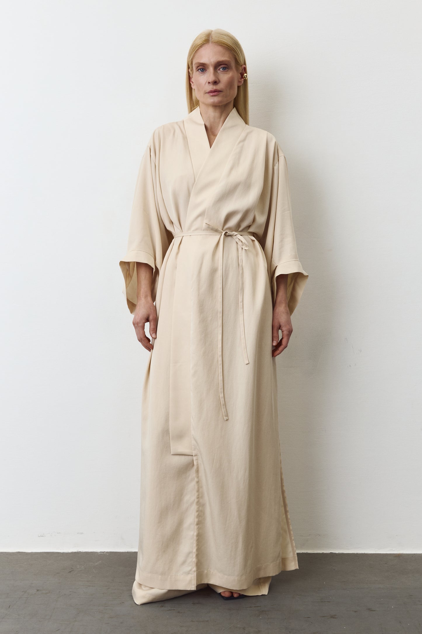 NOA EUCALYPTUS MAXI KIMONO IN PALE CELERY