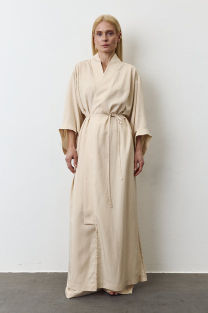NOA EUCALYPTUS MAXI KIMONO IN PALE CELERY