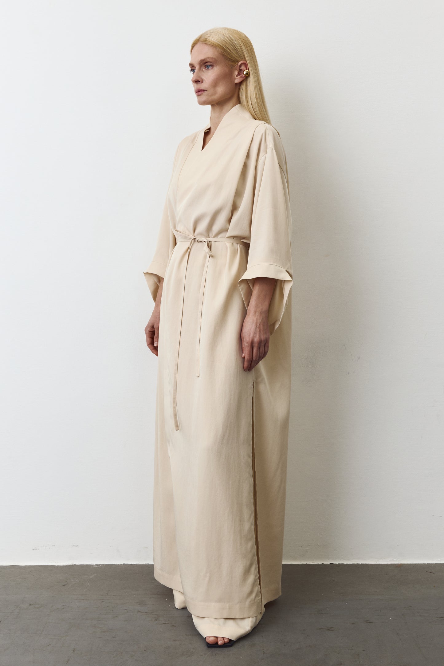 NOA EUCALYPTUS MAXI KIMONO IN PALE CELERY