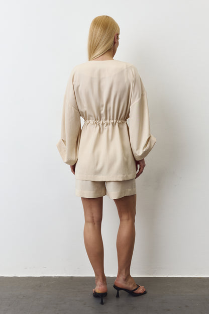 AYA EUCALYPTUS SET WITH SHORTS IN PALE CELERY