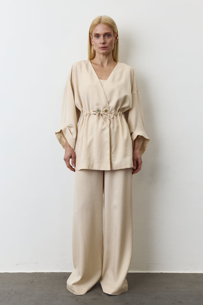 AYA EUCALYPTUS SET WITH PANTS IN PALE CELERY