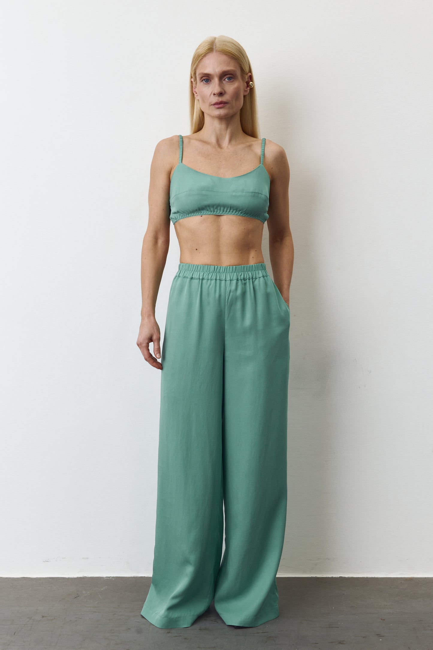AYA EUCALYPTUS SET WITH PANTS IN SEA WAVE