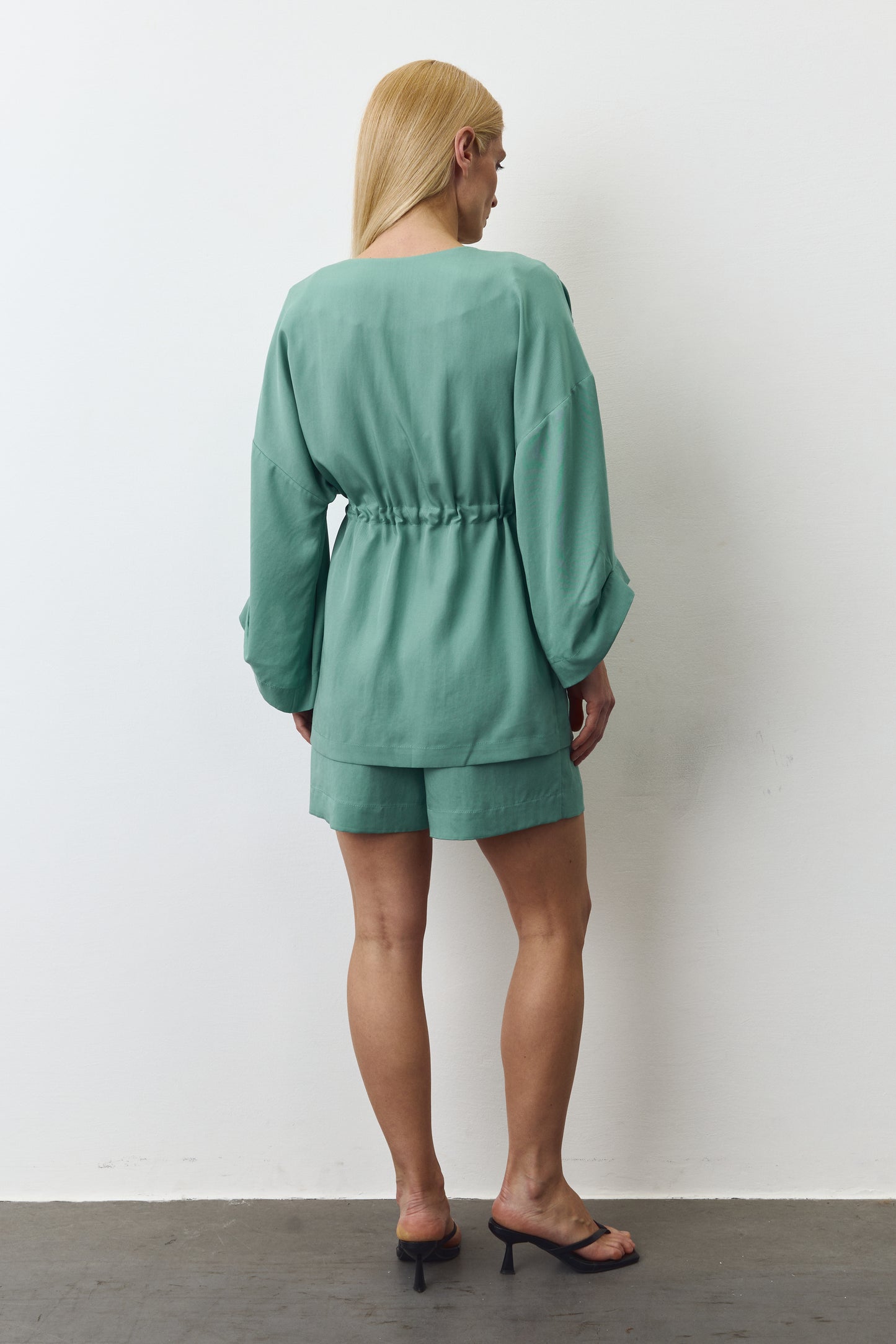 AYA EUCALYPTUS SET WITH SHORTS IN SEA WAVE