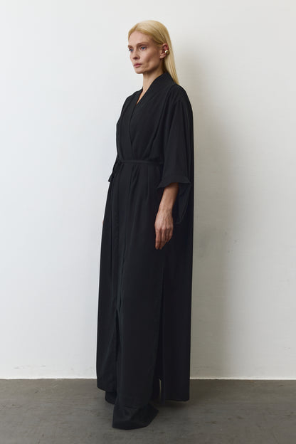 NOA EUCALYPTUS MAXI KIMONO IN BLACK