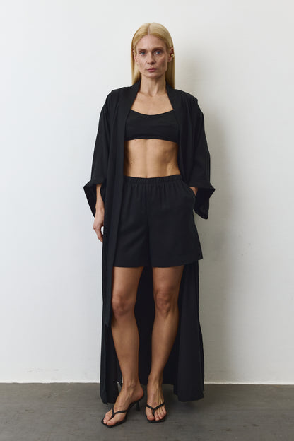 NOA EUCALYPTUS MAXI KIMONO IN BLACK