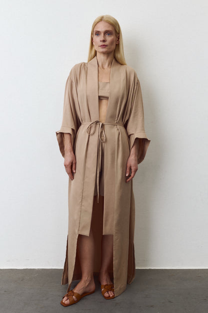 NOA EUCALYPTUS MAXI KIMONO IN NUDE